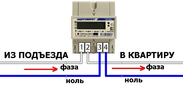 схема подключения электросчетчика